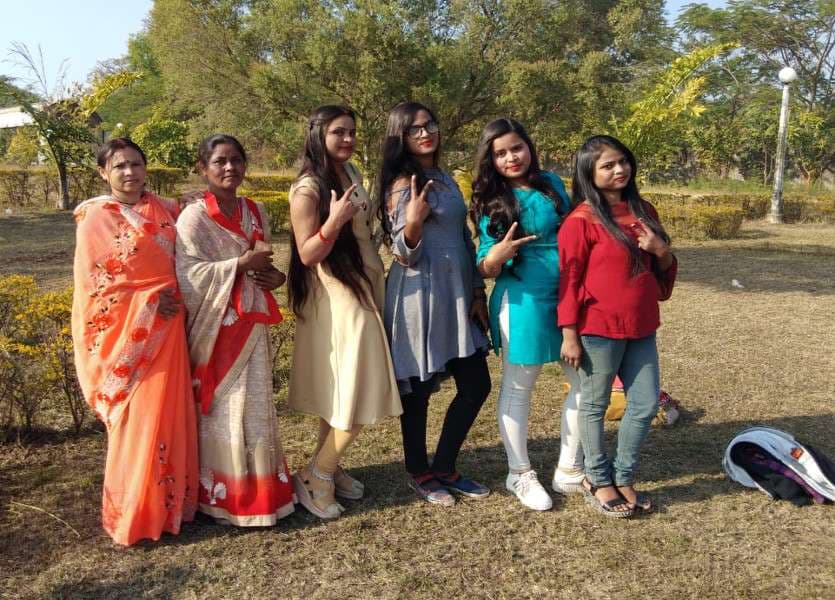 Young girls in park