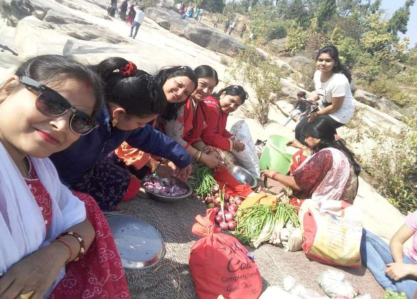 Family in picnic spot