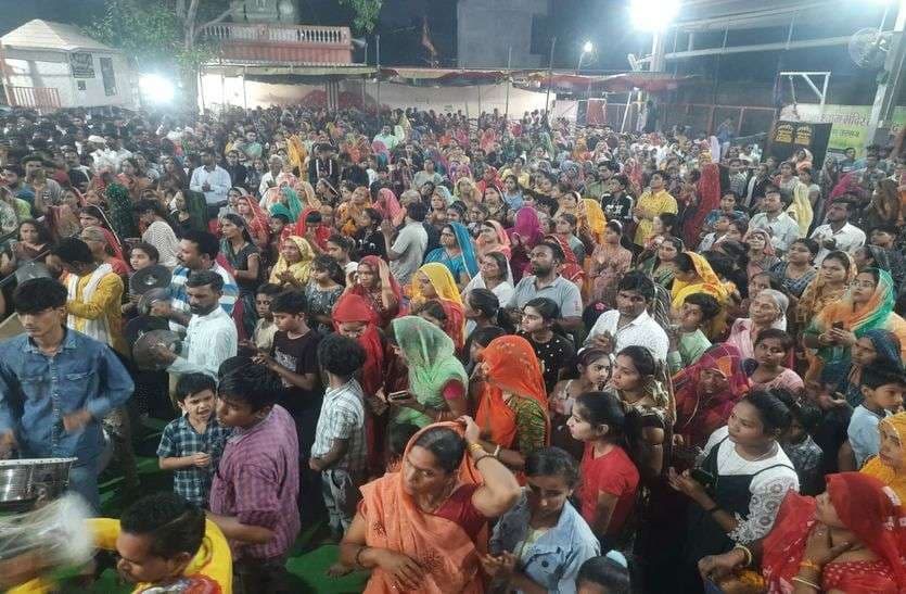 See photo: Devotees gathered at Khatu Shyam temple in Ratlam