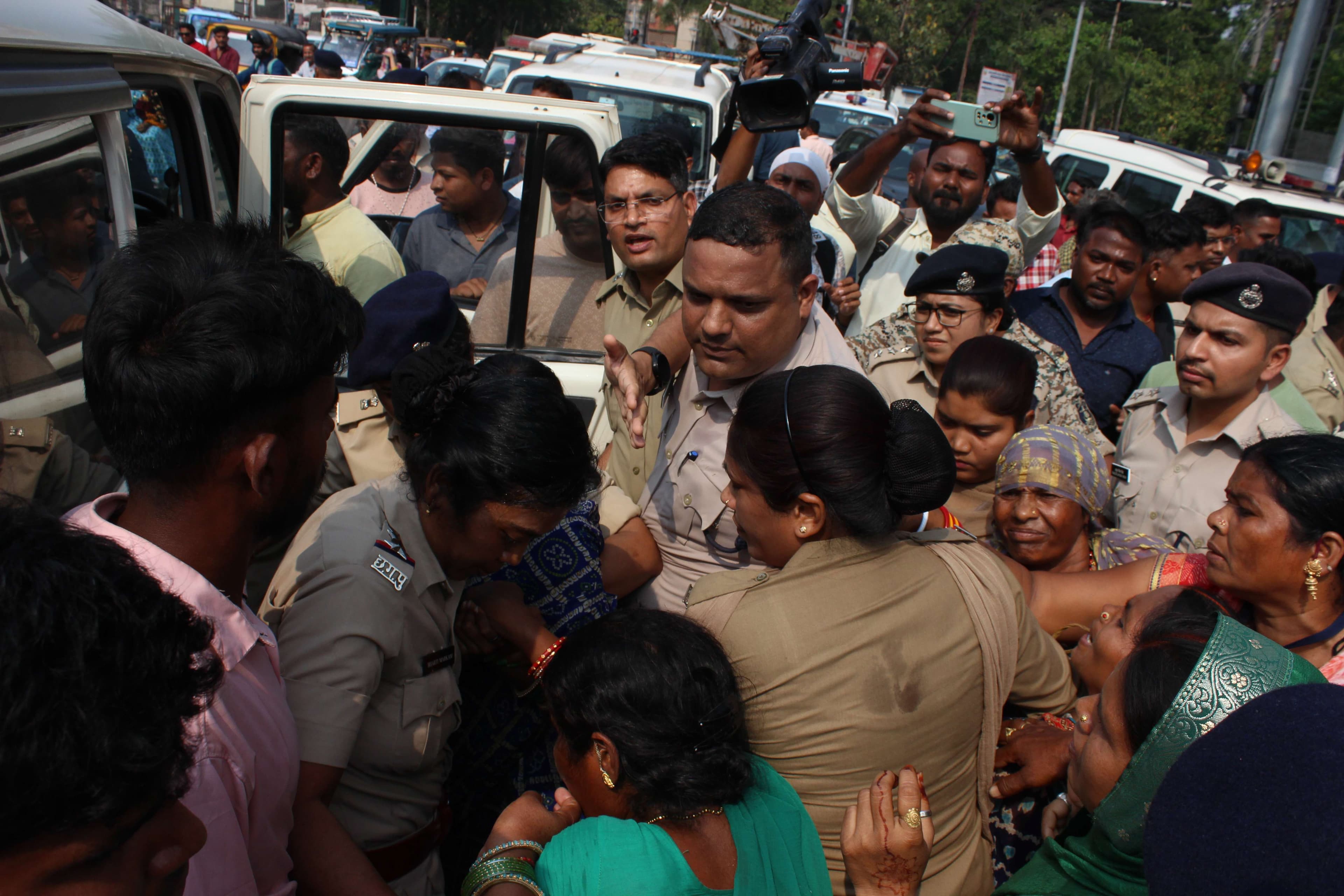 relatives staged a fierce protest 