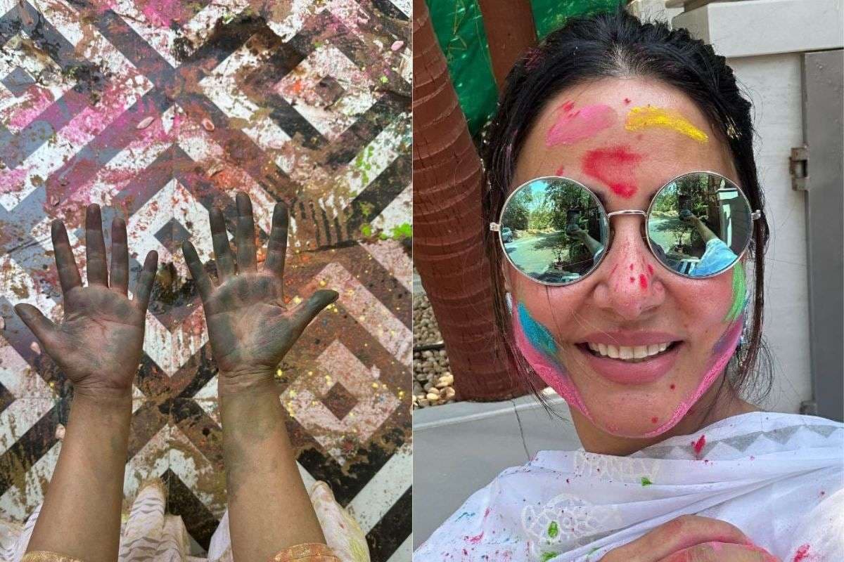 hina khan celebrating holi