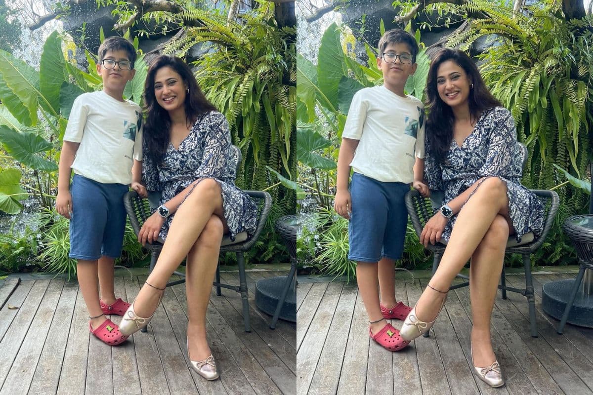 shweta tiwari with son