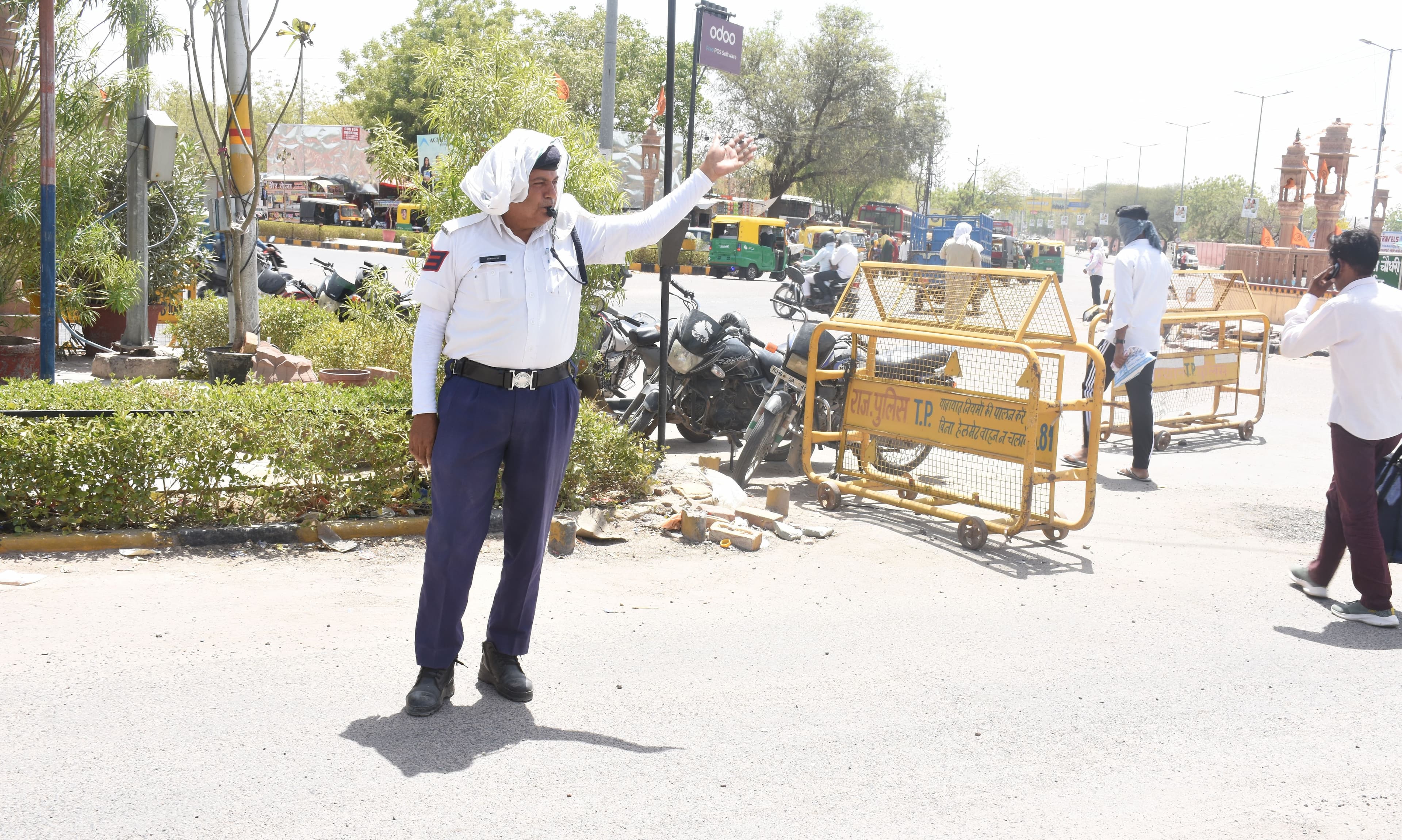 Ashram police personnel on colleague in high heat