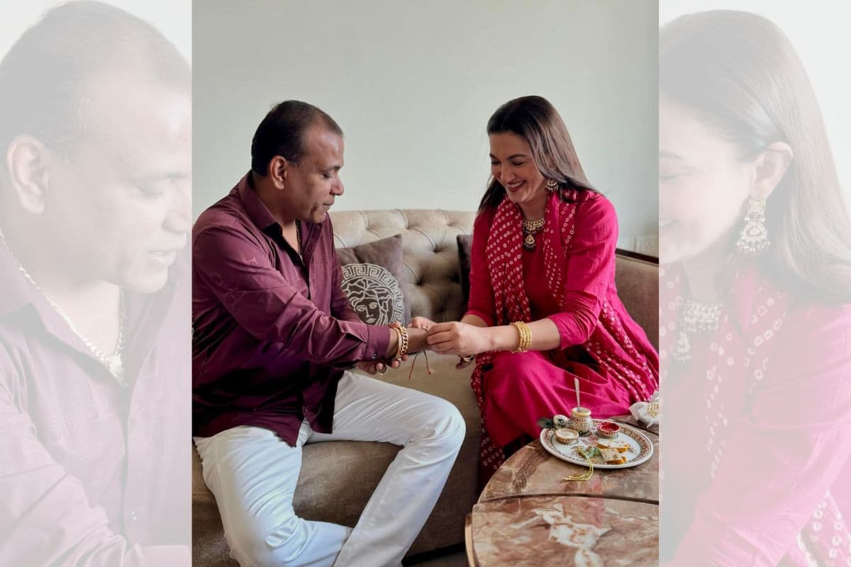 Gauahar Khan celebrating rakhi