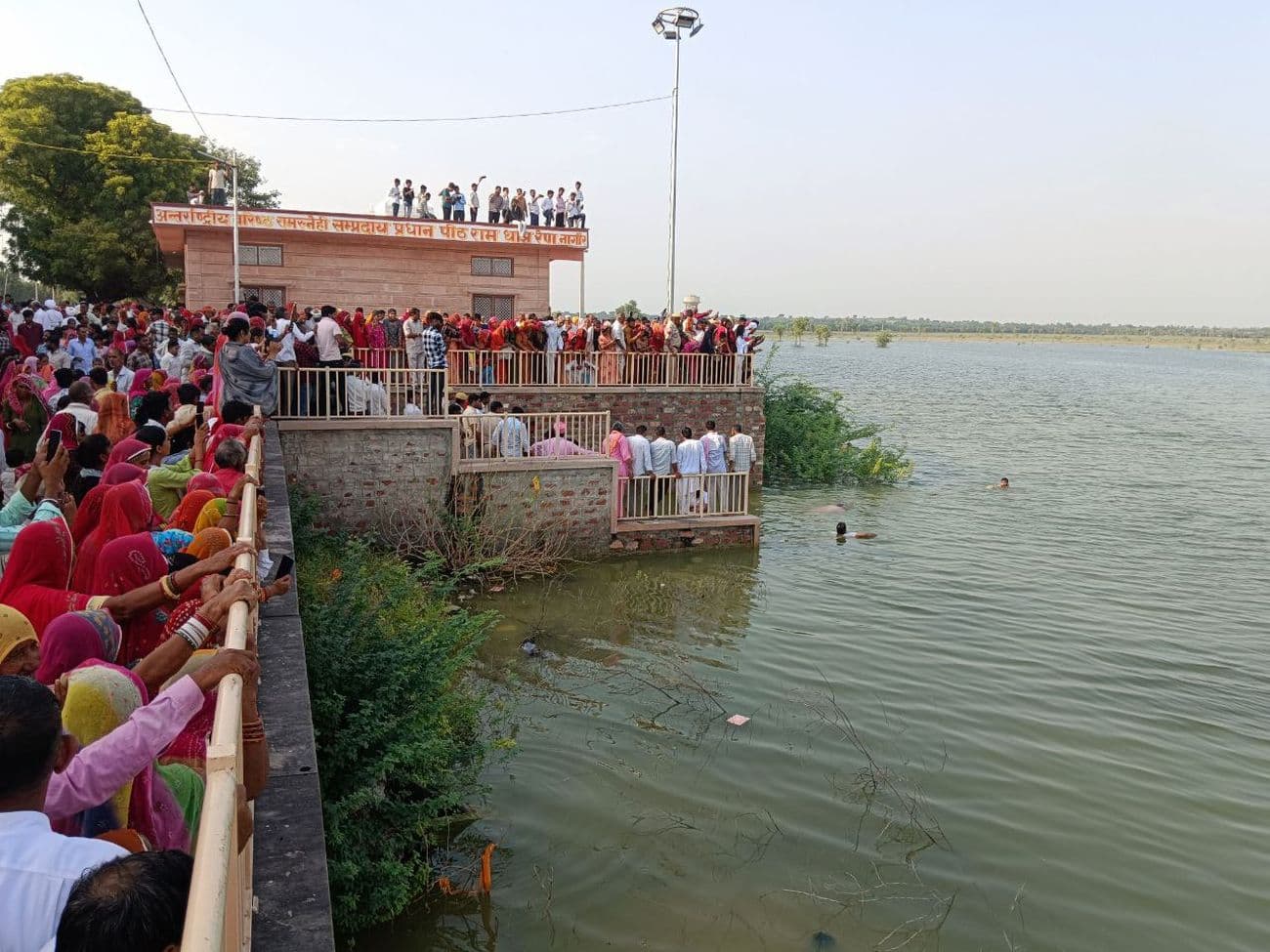 Brick made of penance by Dariav Maharaj like a floating paper boat in Ramdham Deval situated on the Lakhsagar coast of Ren in Nagaur district.