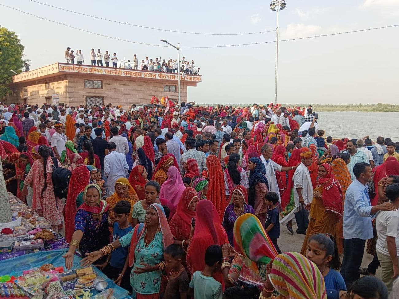 Brick made of penance by Dariav Maharaj like a floating paper boat in Ramdham Deval situated on the Lakhsagar coast of Ren in Nagaur district.