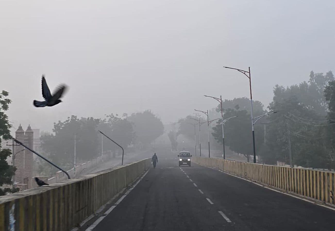 Changed weather: First fog of winter in Nagaur