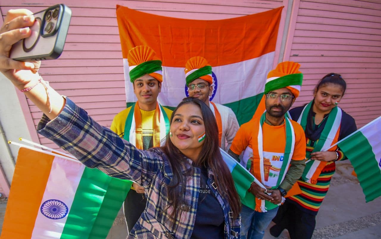 Selfie with indian flag