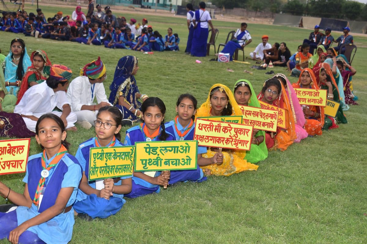 Cultural presentations in district level Diamond Jubilee Scout and Guide Competition Rally