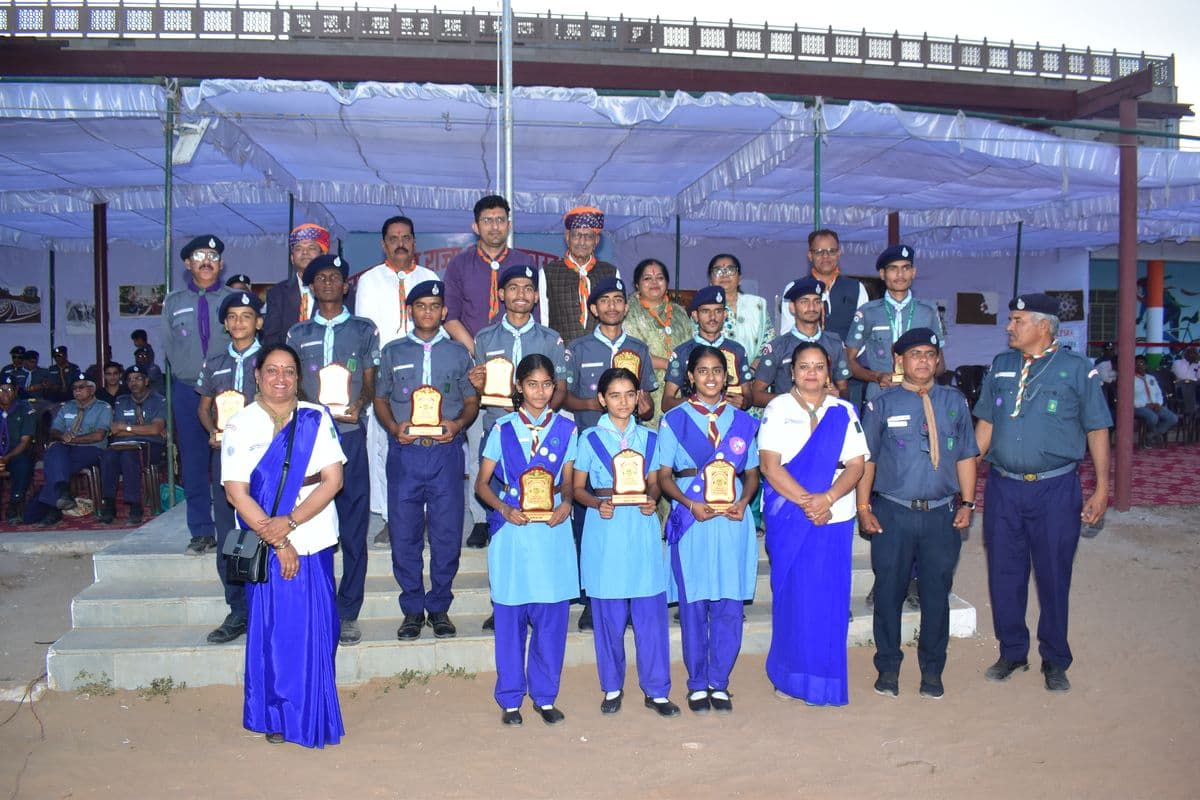 District level Diamond Jubilee Mini Jamboree of Scout Guide in the stadium