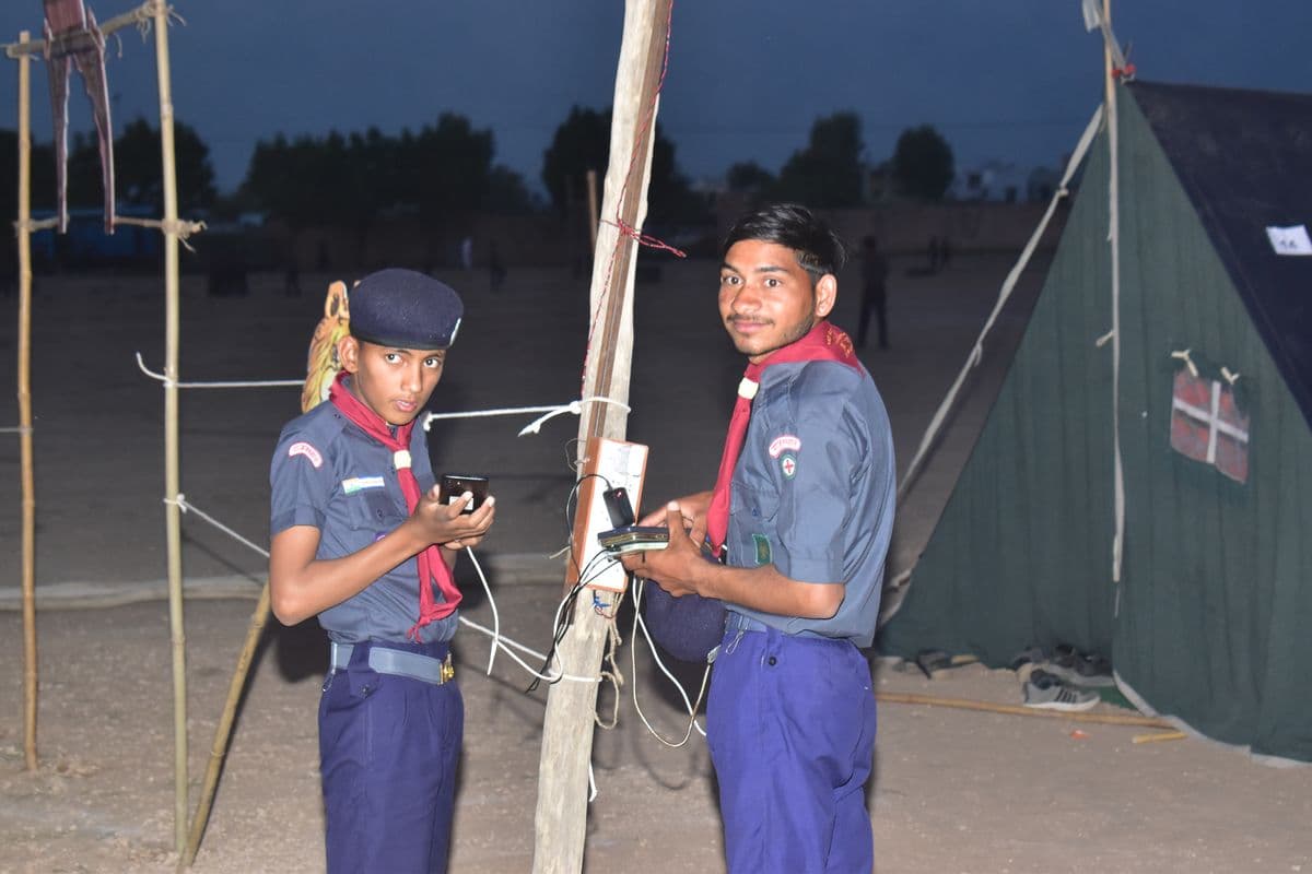 District level Diamond Jubilee Mini Jamboree of Scout Guide in the stadium